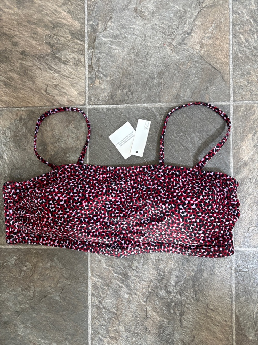 Red and Black Leopard Print Cropped Tank Top